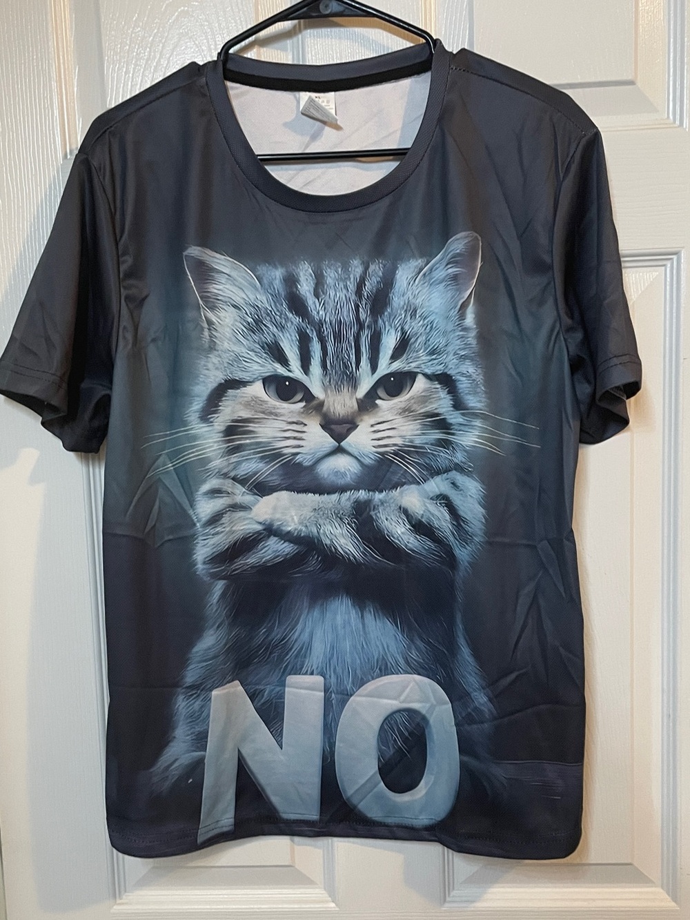 Unbranded Black Cat Graphic Tee - 'No' Statement
